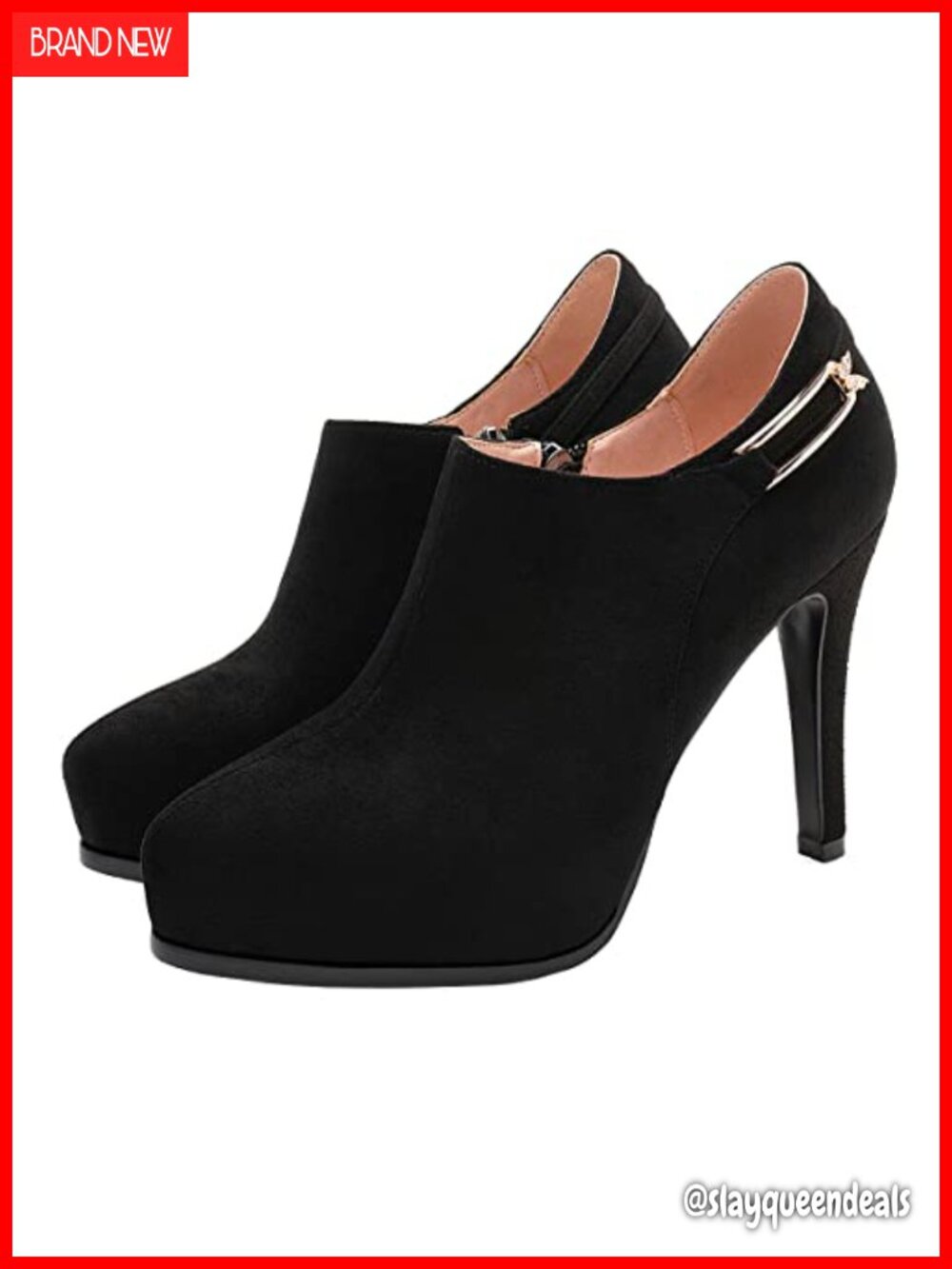 SHEMEE Women's Platform Stiletto High Heel Ankle Booties Side Zip Pumps